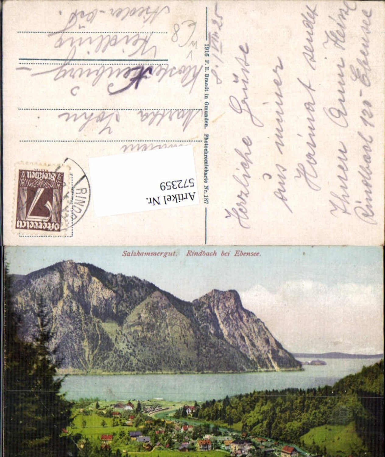 572359,Rindbach bei Ebensee Salzkammergut pub Brandt 187