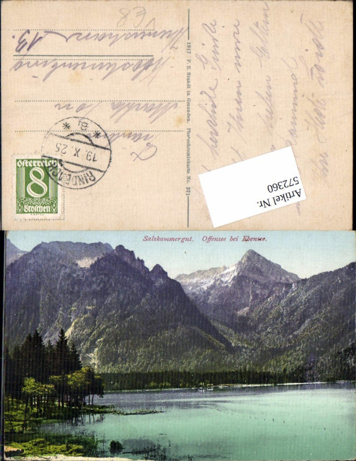 572360,Offensee bei Ebensee Rindbach Salzkammergut pub Brandt 371