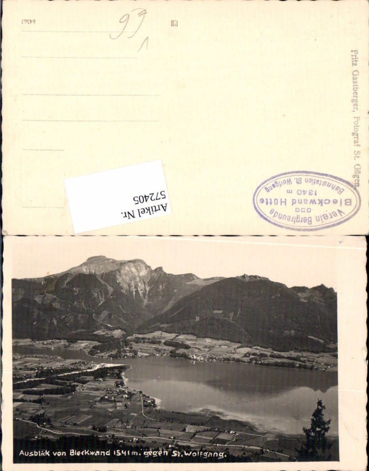 572405,Foto-AK Blockwand St. Wolfgang am Wolfgangsee pub Gastberger Fritz