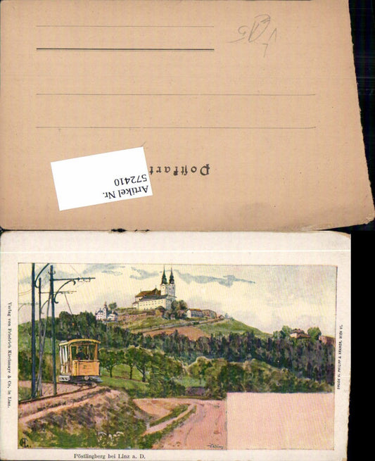 572410,Künstler AK Hans Christiansen Linz Pöstlingberg Pöstlingbergbahn Philipp & Kramer