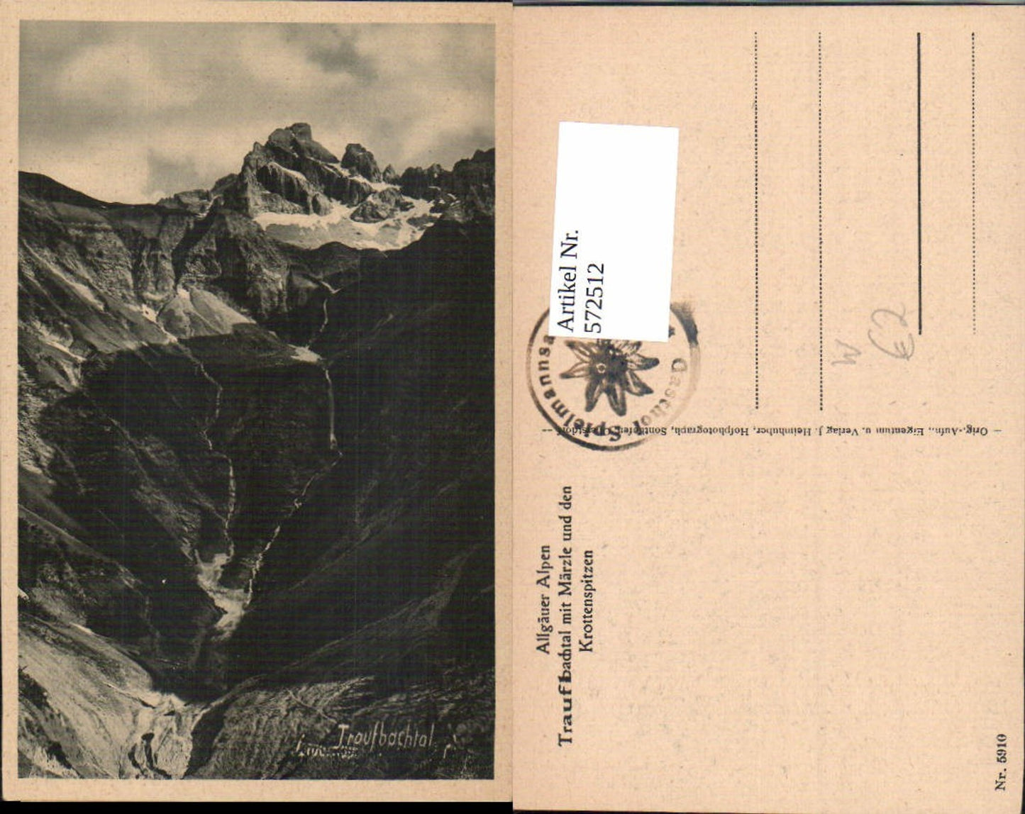 572512,Traufbachtal mit Märzle und den Krottenspitzen Oberstdorf Allgäuer Alpen