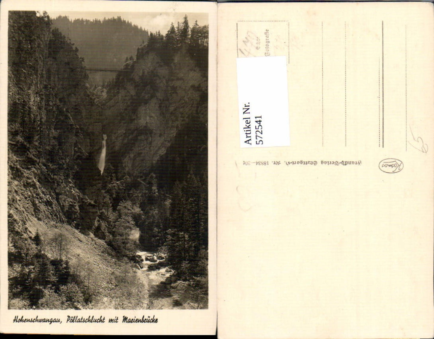 572541,Hohenschwangau Pöllatschlucht mit Marienbrücke