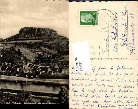 572551,Sächsiche Schweiz Pfaffenstein mit Stadt Königstein