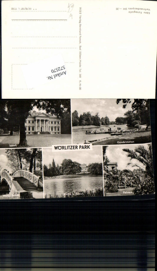 572570,Mehrbild Ak Oranienbaum-Wörlitz Wörlitzer Park Schloss Gondelstation