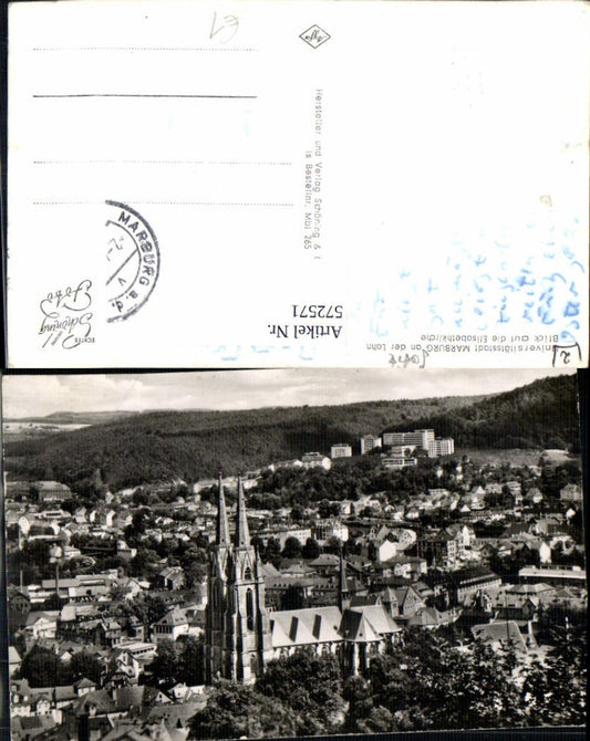 572571,Foto Ak Marburg a. d. Lahn Blick auf d. Elisabethkirche Kirche