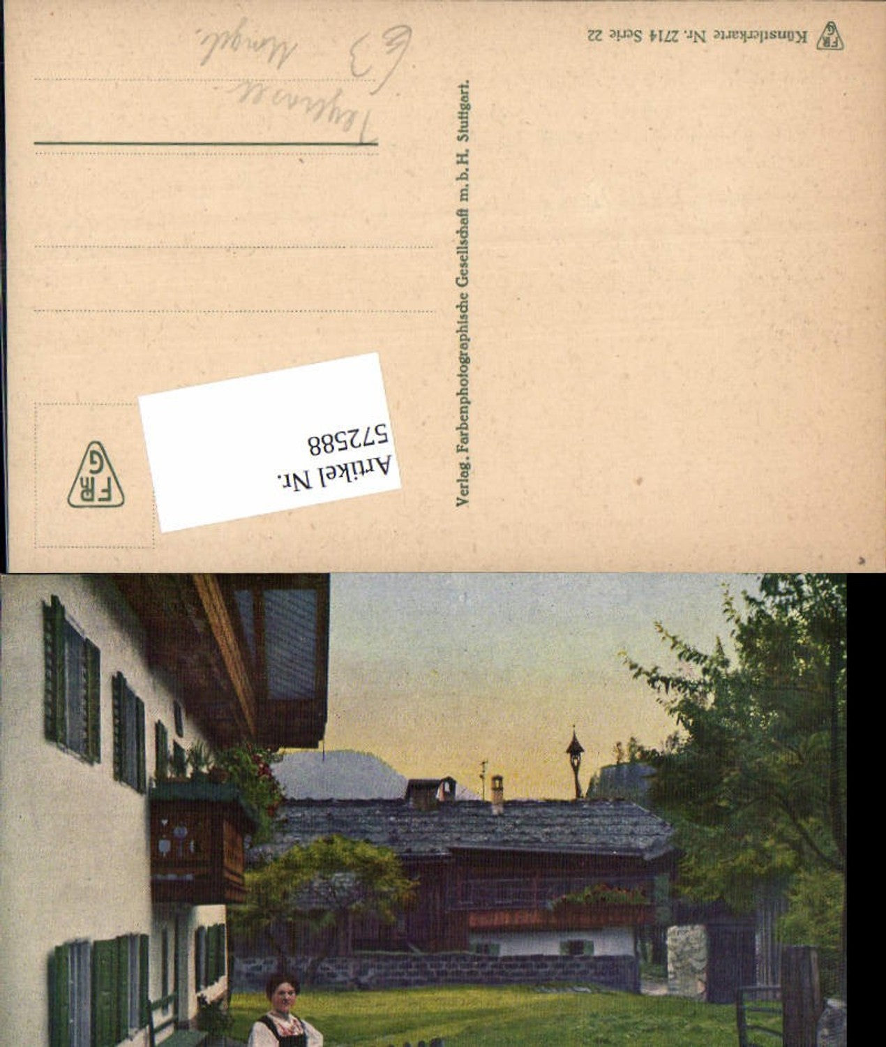 572588,Tegernsee Umgebung Bauernhaus Haus m. Frau Tracht