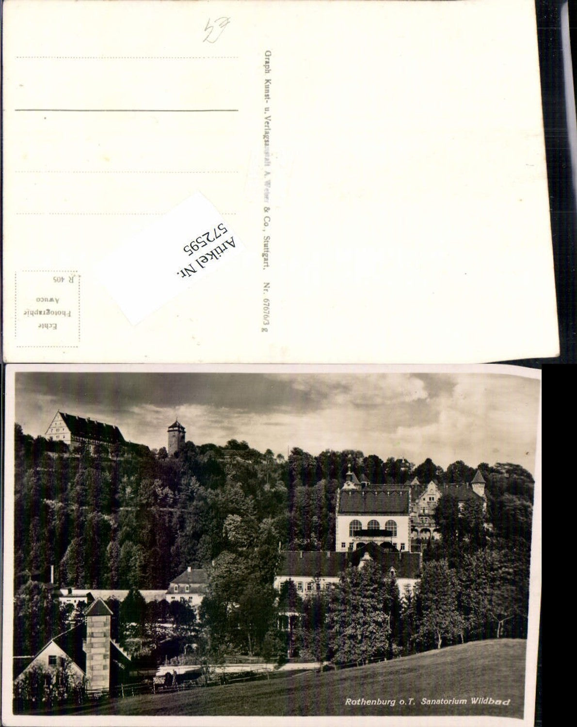 572595,Foto Ak Rothenburg ob der Tauber Sanatorium Wildbad