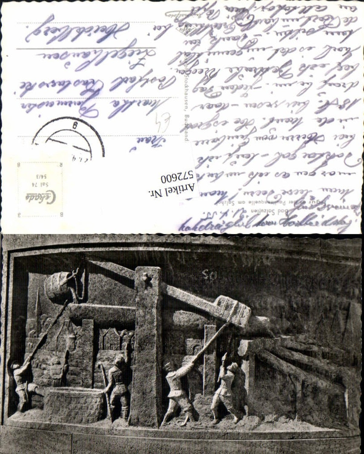 572600,Foto Ak Bad Salzuflen Figur a. d. Paulinenquelle a. Salzhof