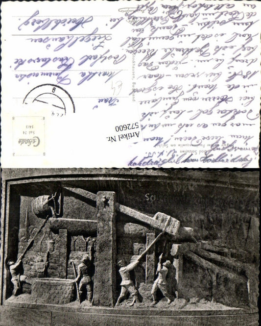 572600,Foto Ak Bad Salzuflen Figur a. d. Paulinenquelle a. Salzhof