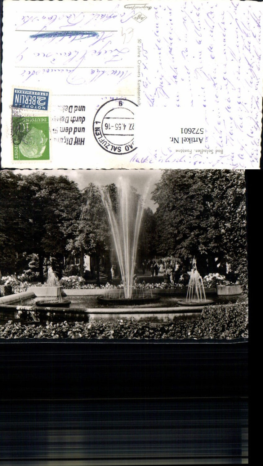 572601,Foto Ak Bad Salzuflen Fontäne Brunnen