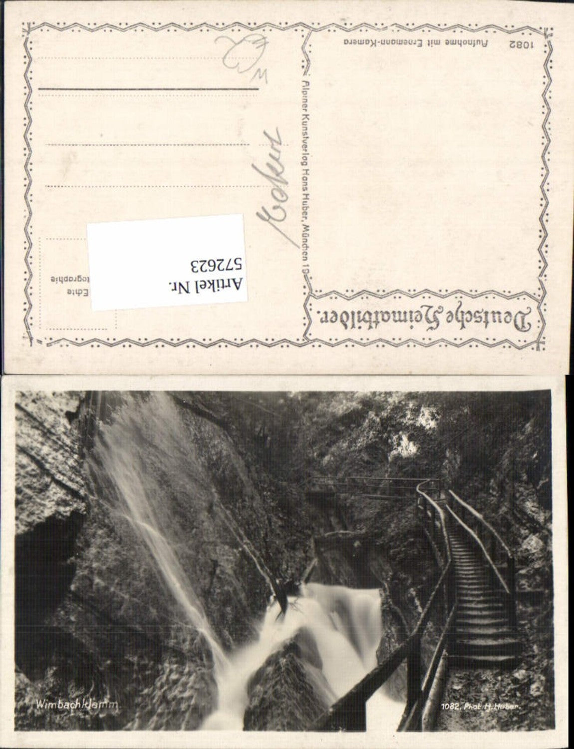572623,Foto Ak Ramsau bei Berchtesgaden Wimbachklamm Wasserfall