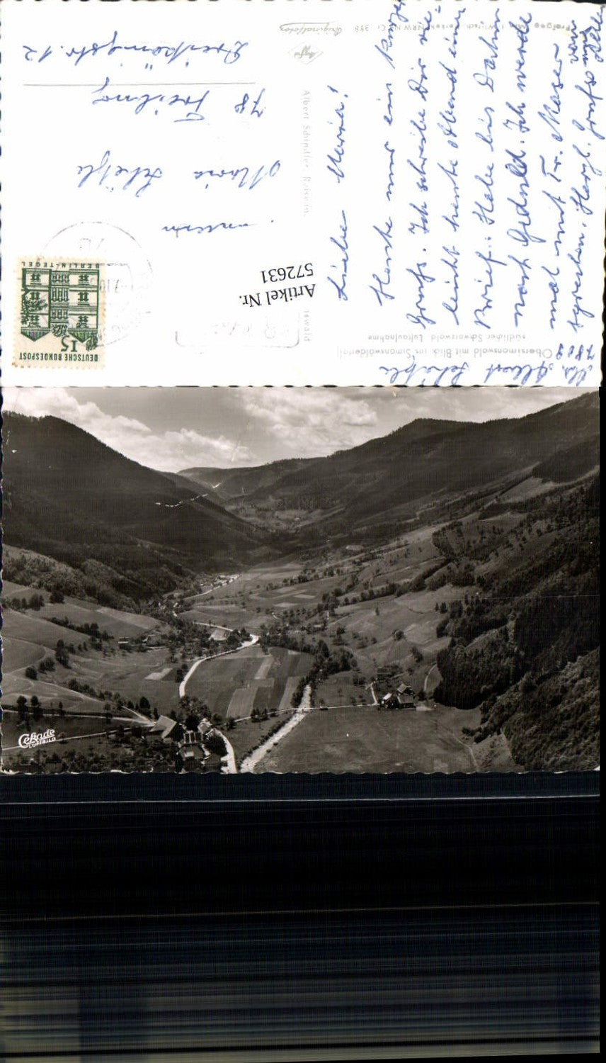 572631,Foto Ak Luftbild Simonswald Obersimonswald m. Blick ins Simonswäldertal