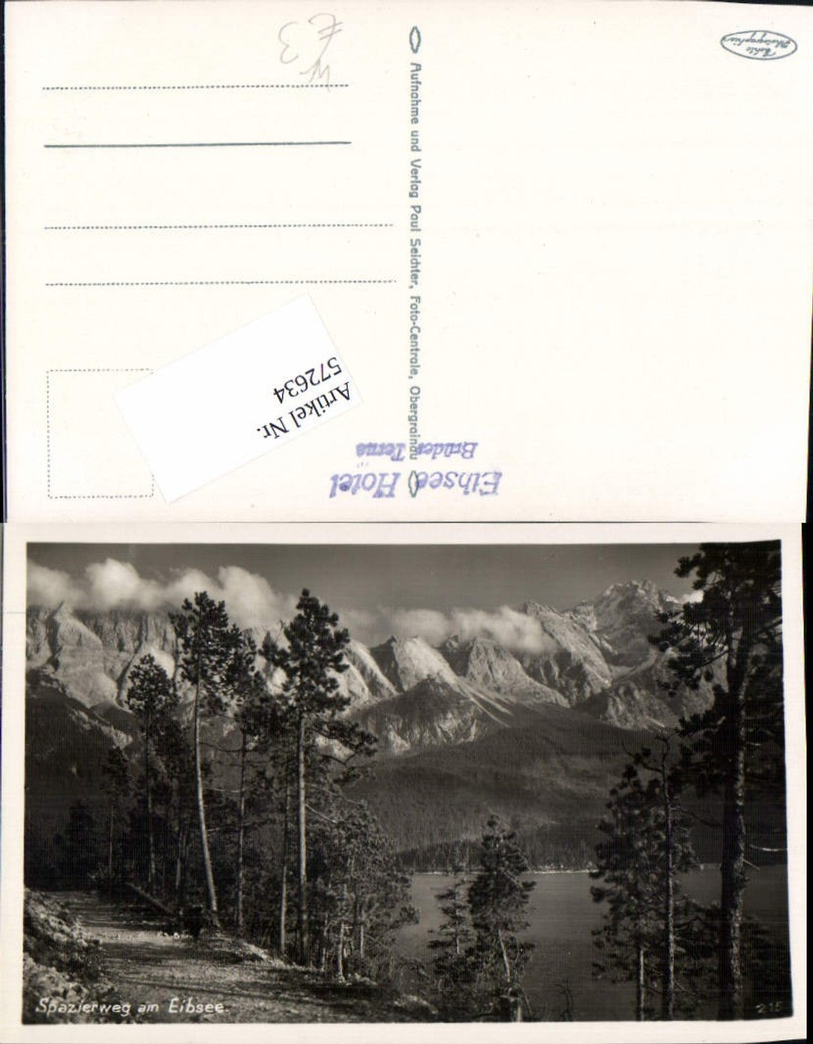 572634,Foto Ak Spazierweg a. Eibsee b. Garmisch-Partenkirchen
