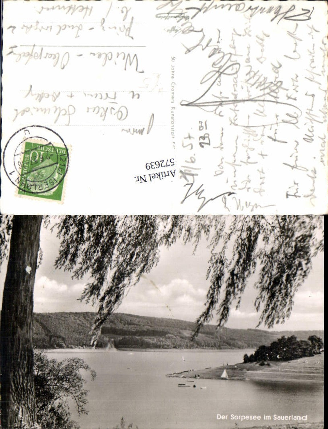 572639,Foto Ak Sorpesee Sauerland Segelboot Sundern i. Sauerland Arnsberg