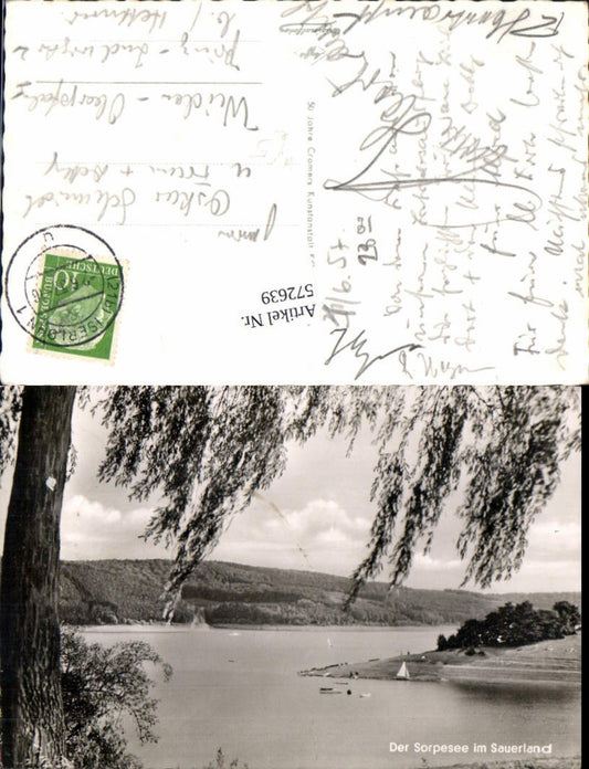 572639,Foto Ak Sorpesee Sauerland Segelboot Sundern i. Sauerland Arnsberg