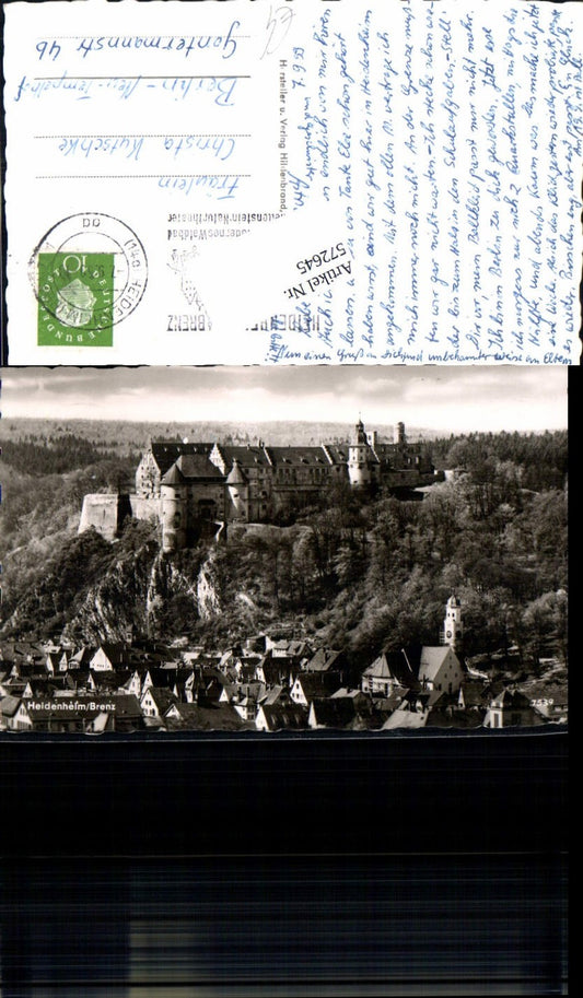 572645, Photo Ak Heidenhelm an der Brenz View of Hellenstein Castle
