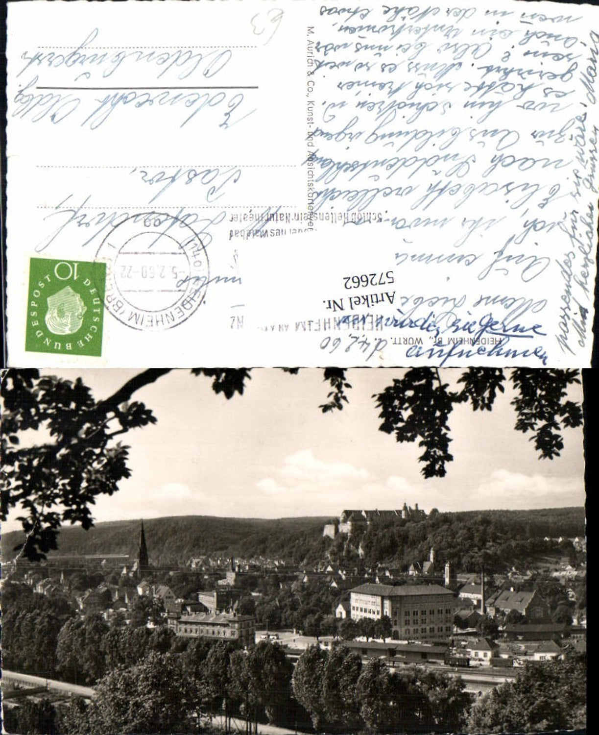 572662,Heidenheim an der Brenz Ansicht m. Schloss Hellenstein