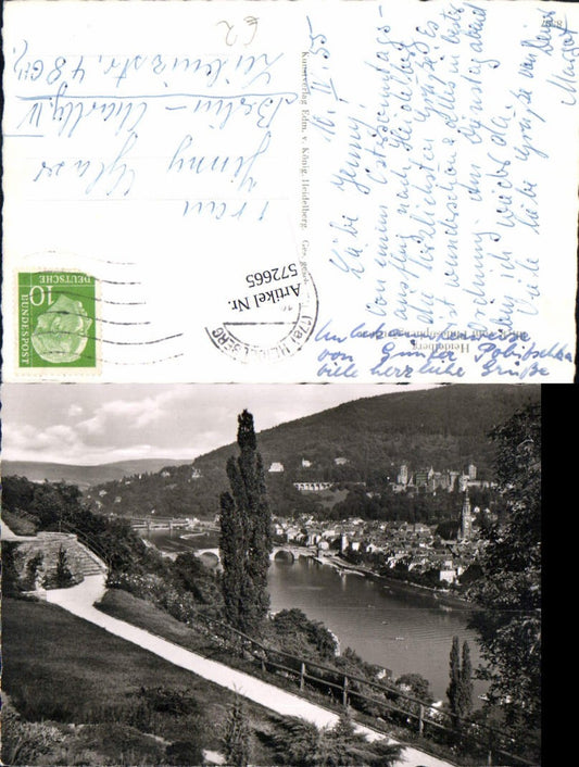 572665, Photo Ak Heidelberg View from Philosophengärtchen
