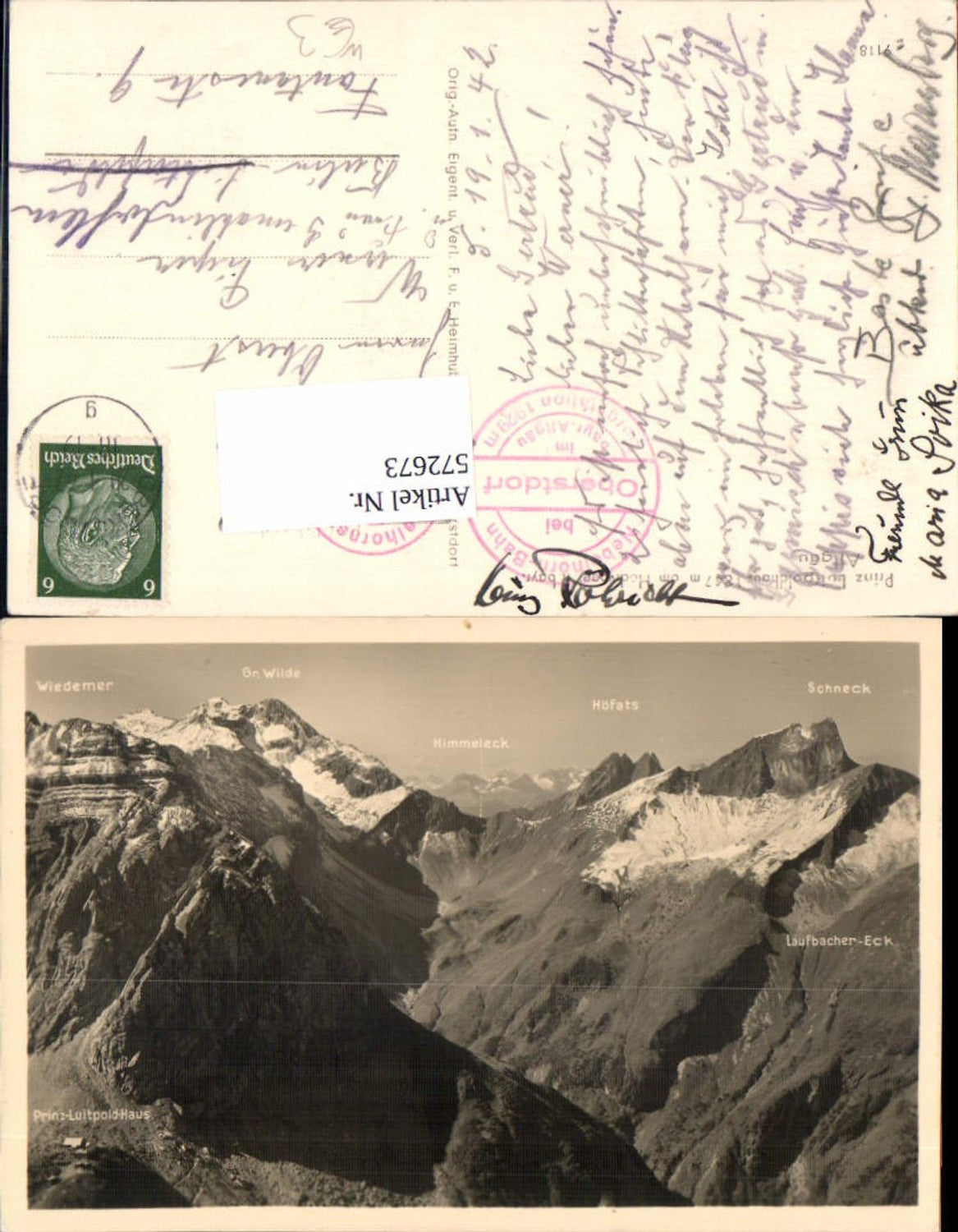 572673,Foto Ak Prinz Luitpoldhaus Bodenmais m. Hochvogel Bayr. Allgäu