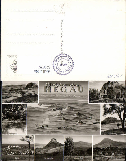 572675, Multi-image Ak Hegau Singen Hohentwiel Engen