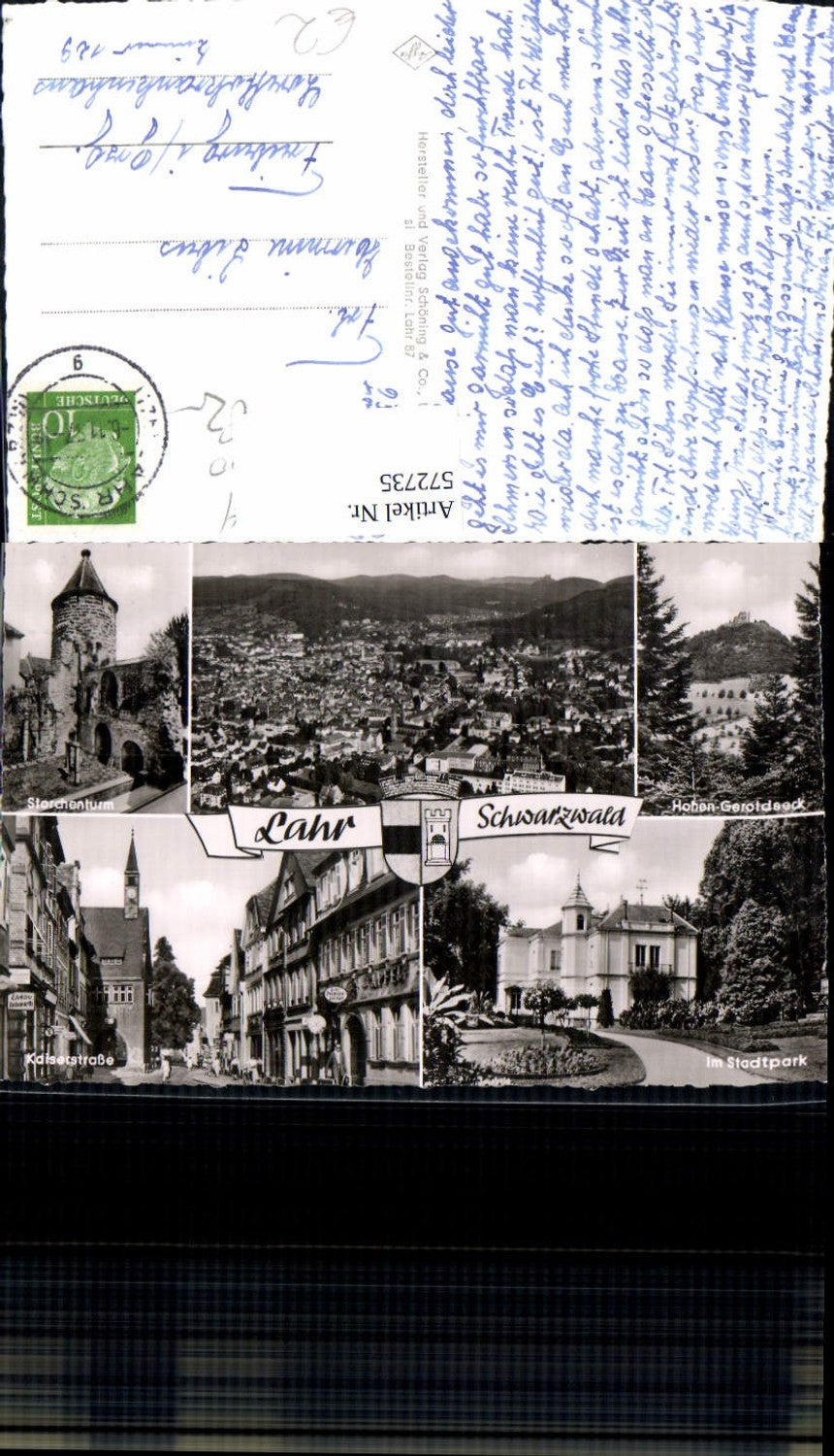 572735,Mehrbild Ak Lahr Schwarzwald Storchenturm Stadtpark