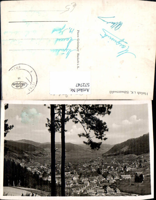 572747, Photo Ak Haslach in the Kinzig Valley Black Forest Total Tree in the foreground