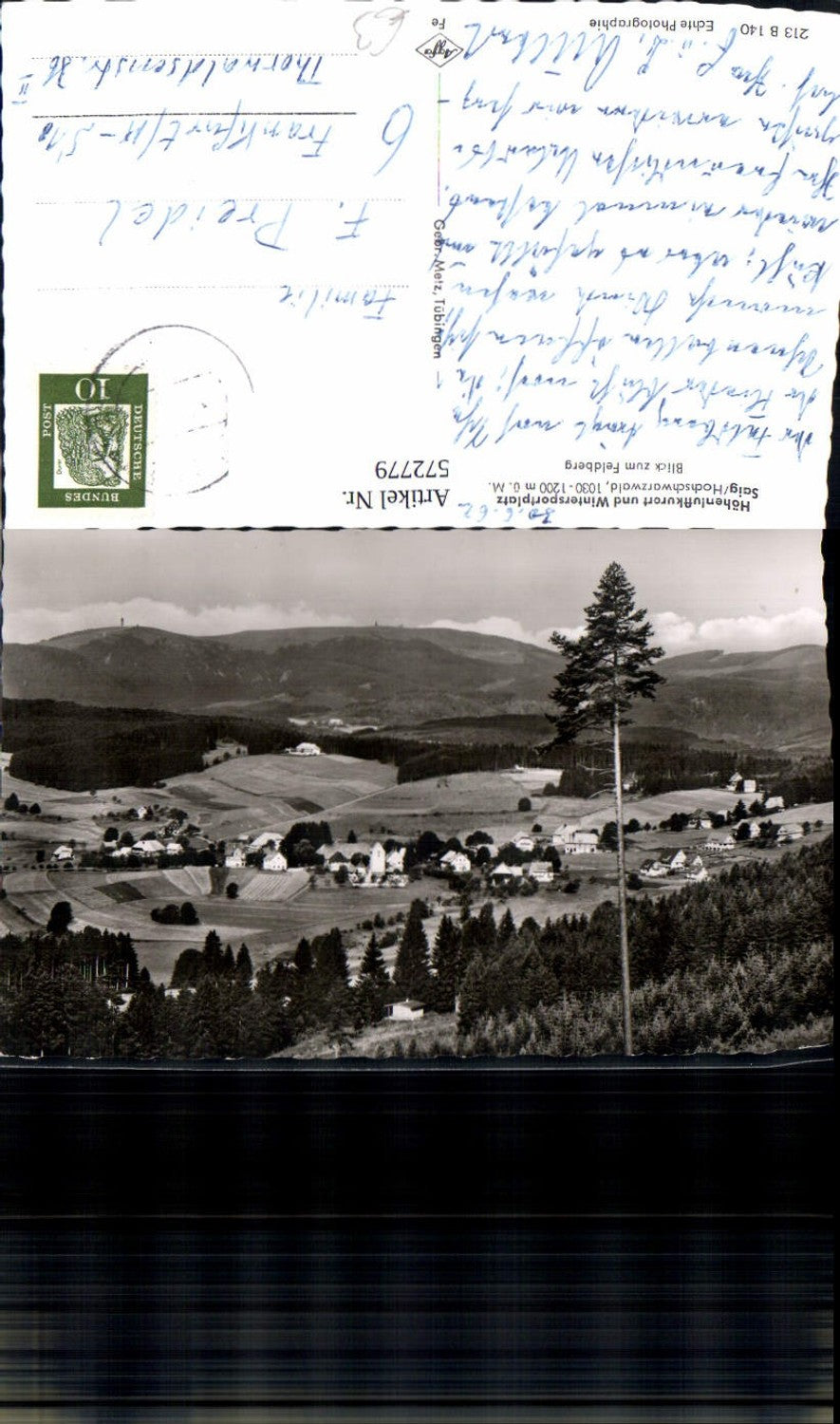572779,Foto Ak Saig Lenzkirch Hochschwarzwald Blick zum Feldberg