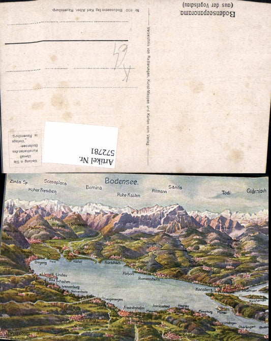572781, Artist Ak Lake Constance Panorama Constance Friedrichshafen