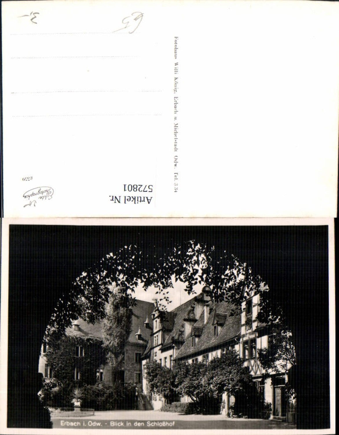 572801,Foto Ak Erbach i. Odenwald Blick in d. Schlosshof
