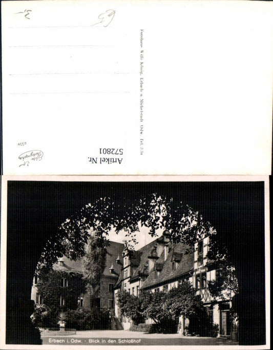 572801,Foto Ak Erbach i. Odenwald Blick in d. Schlosshof