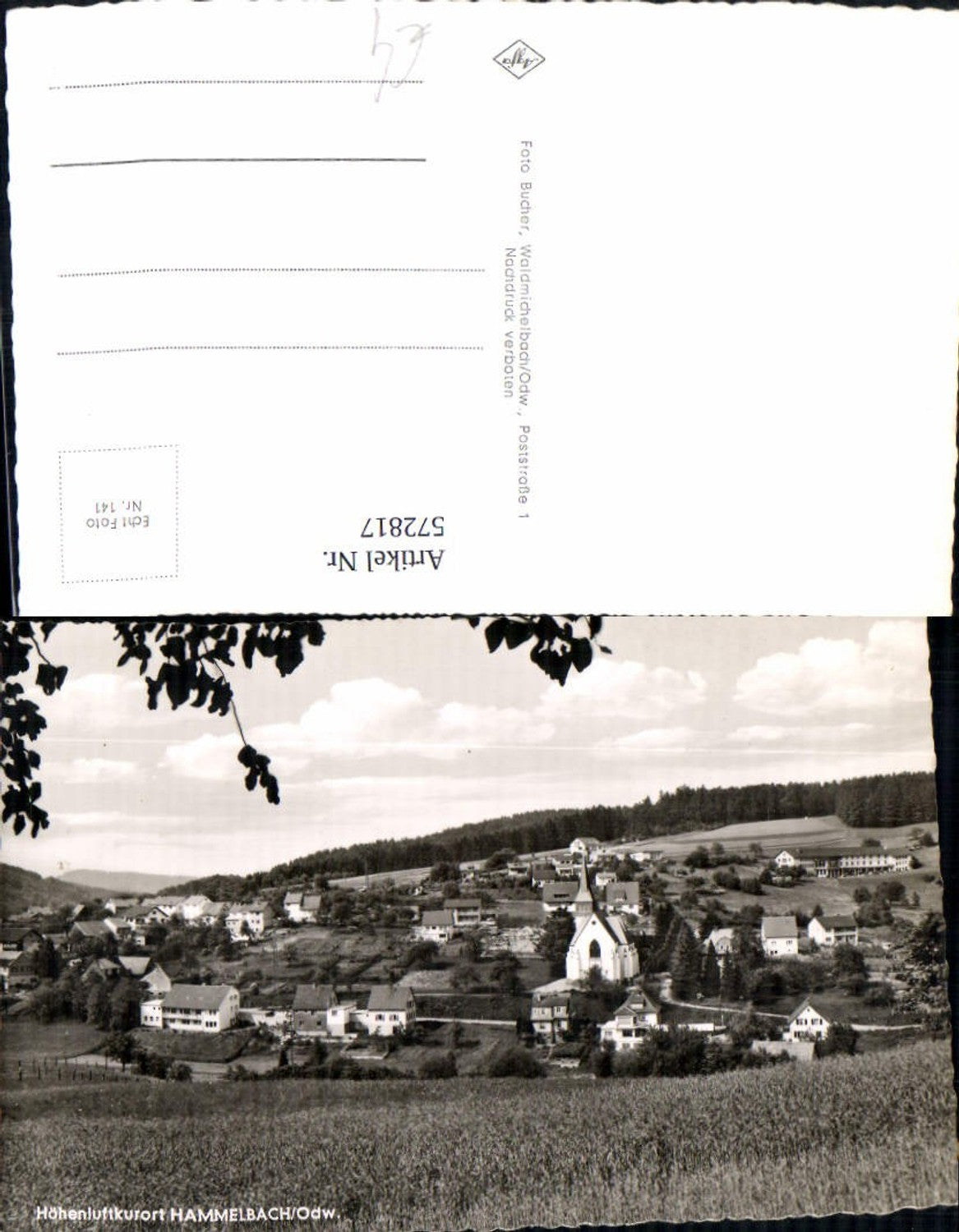 572817,Foto Ak Hammelbach Grasellenbach Odenwald