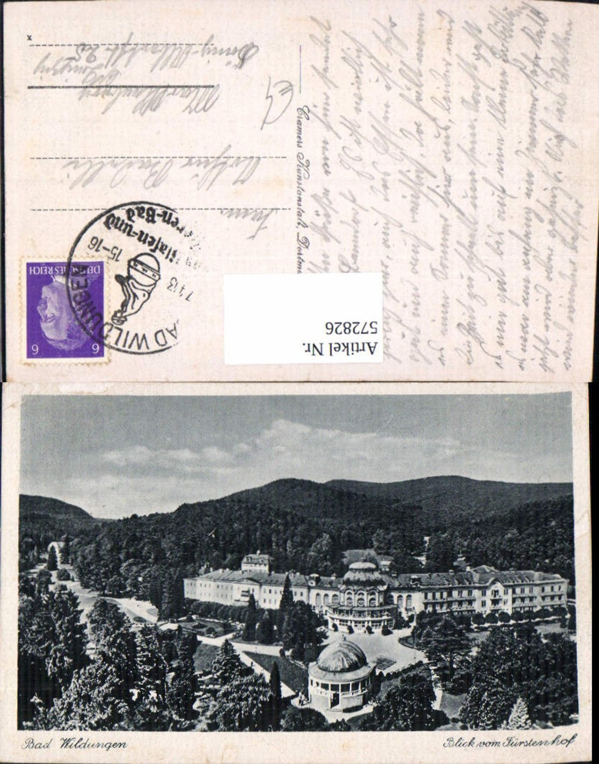 572826,Bad Wildungen Blick v. Fürstenhof