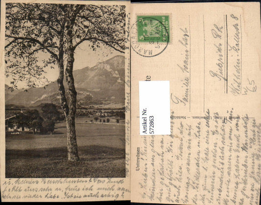 572863, Unterwössen View with tree in the foreground