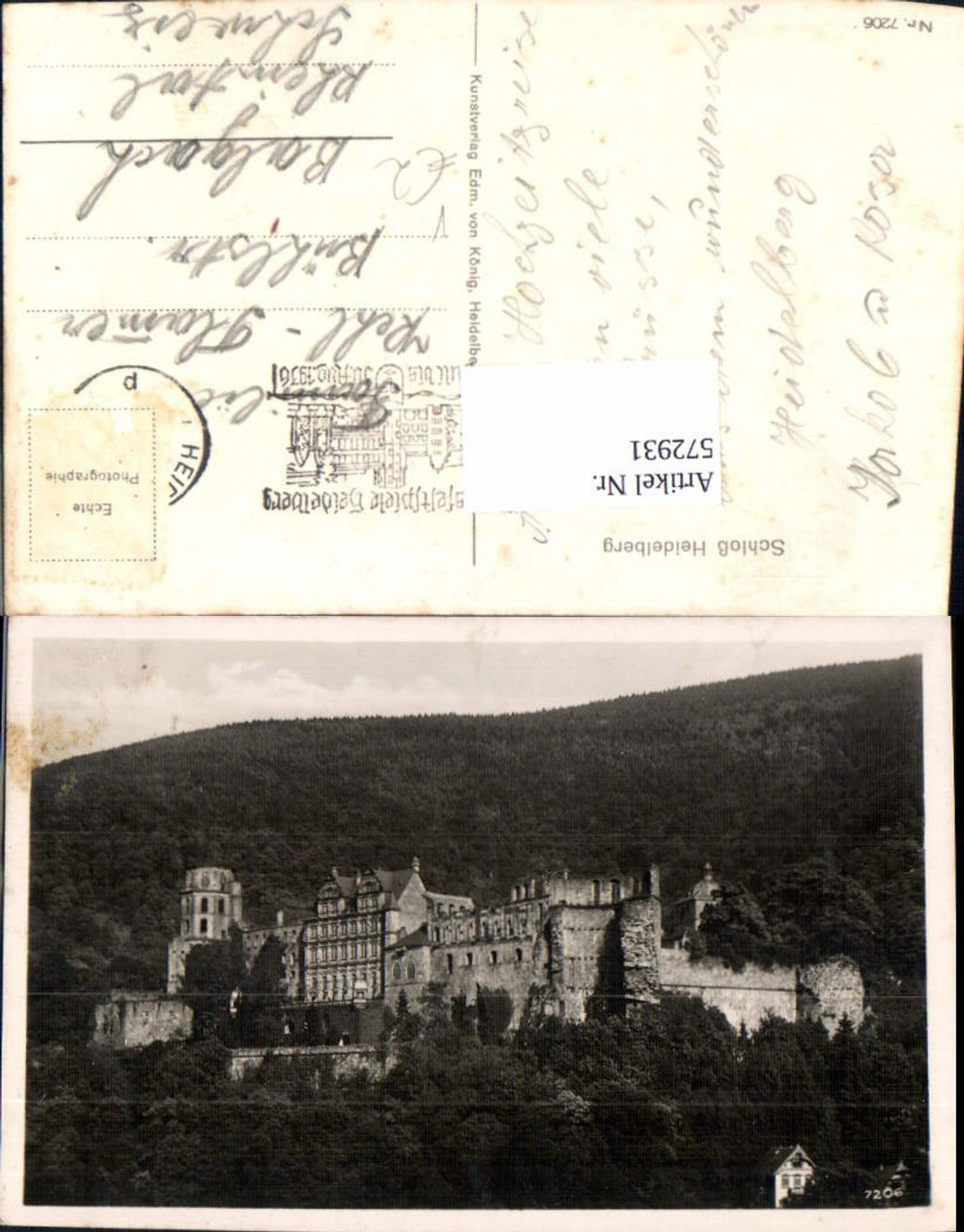 572931,Foto Ak Heidelberg Schloss pub Edm. v. König 7206