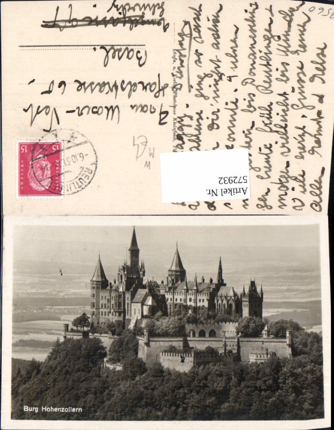 572932, Photo Ak Bisingen Hohenzollern Castle
