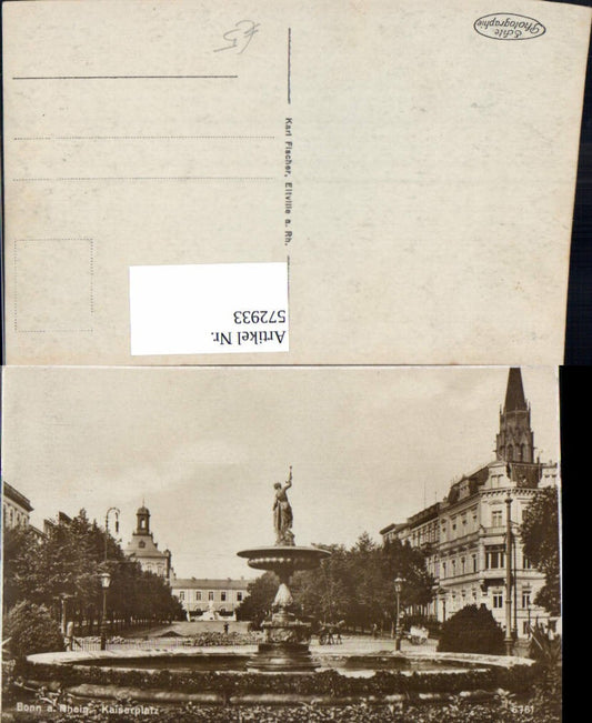 572933,Foto Ak Bonn a. Rhein Kaiserplatz Brunnen