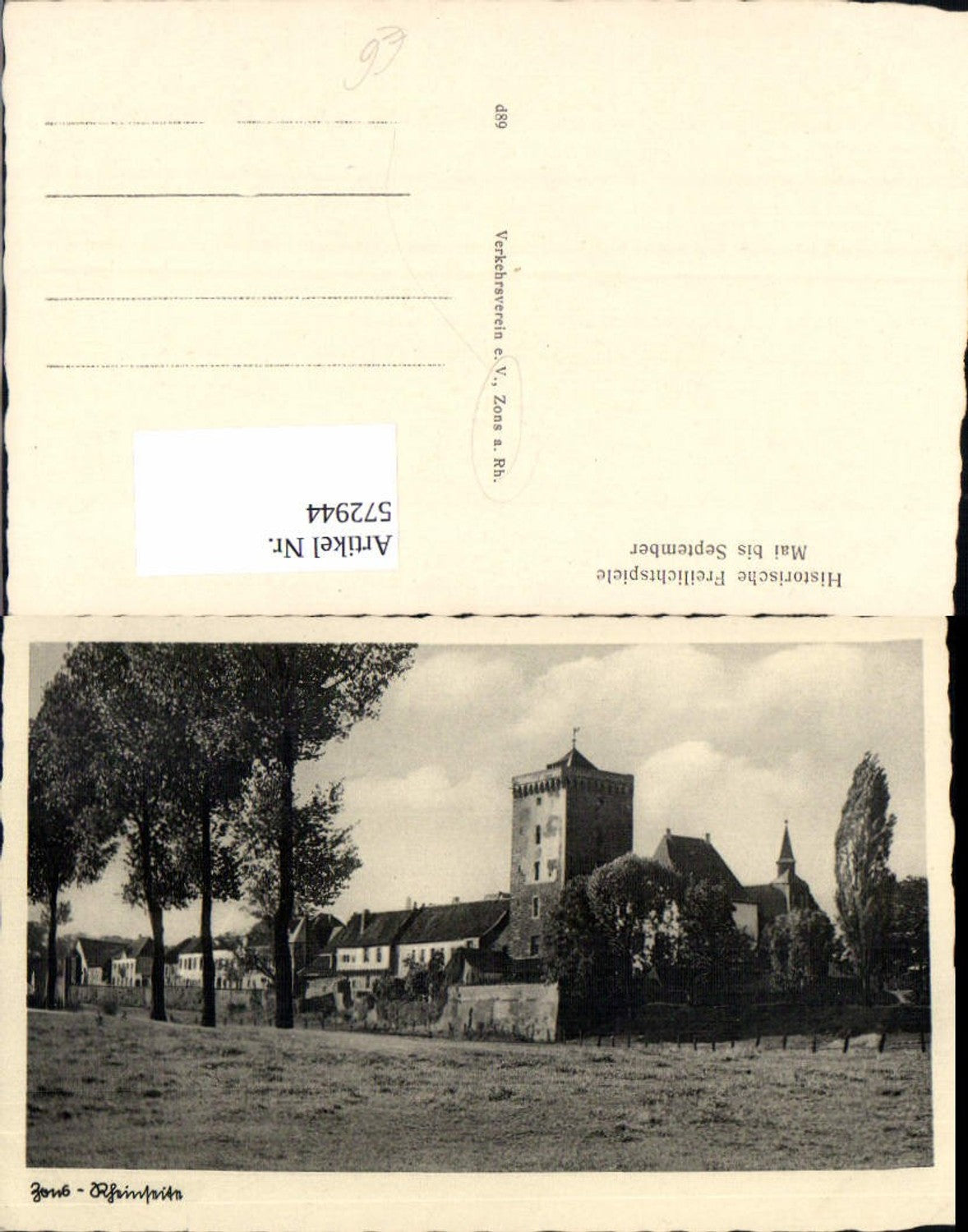 572944,Foto Ak Dormagen Veste Zons a. Rhein Rheinturm Zollturm