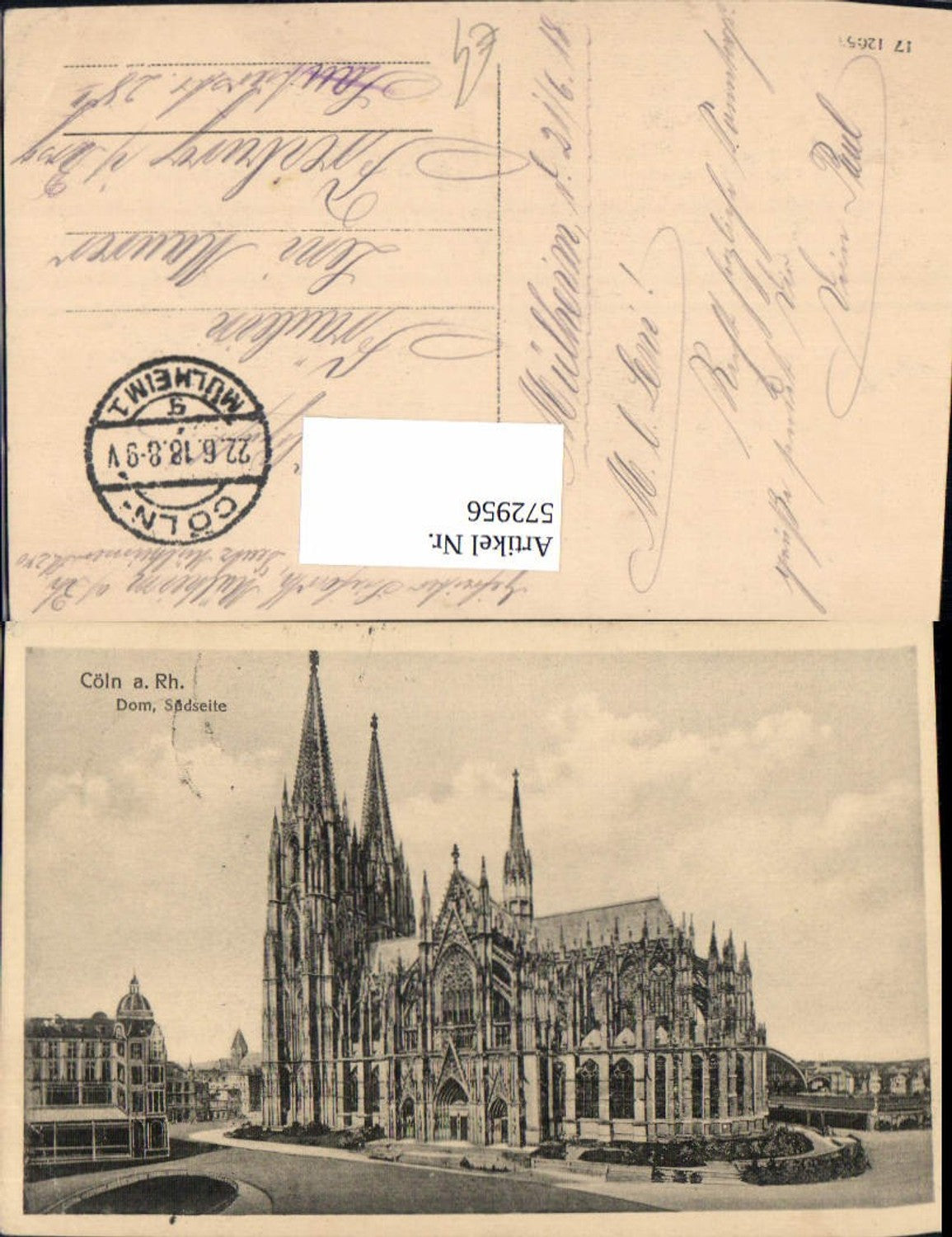 572956,Cöln a. Rhein Köln Dom Südseite