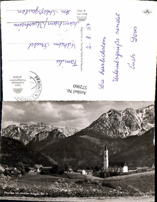 572960, Photo Ak Pfronten i. Schönen Allgäu Church