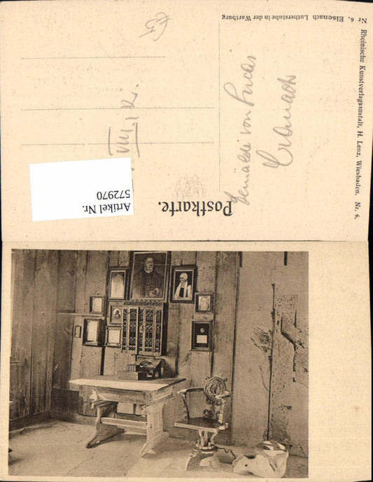 572970, Eisenach Lutherstube Wartburg Interior Desk
