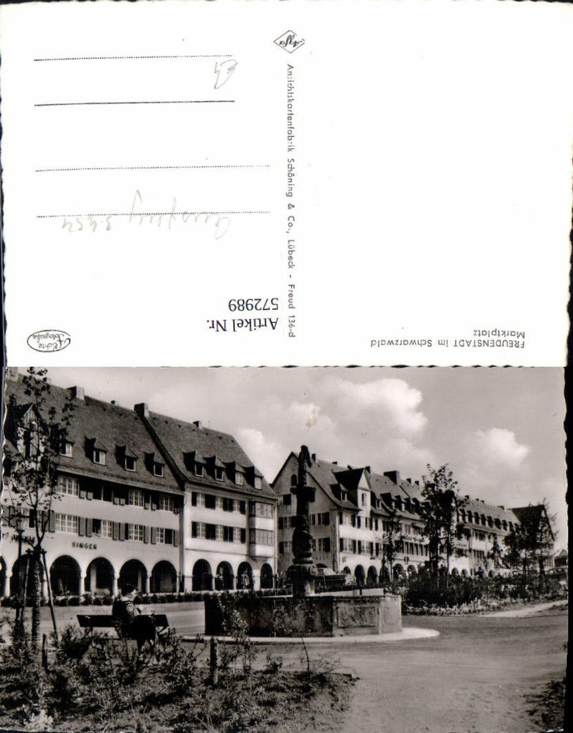 572989,Foto Ak Freudenstadt Schwarzwald Marktplatz