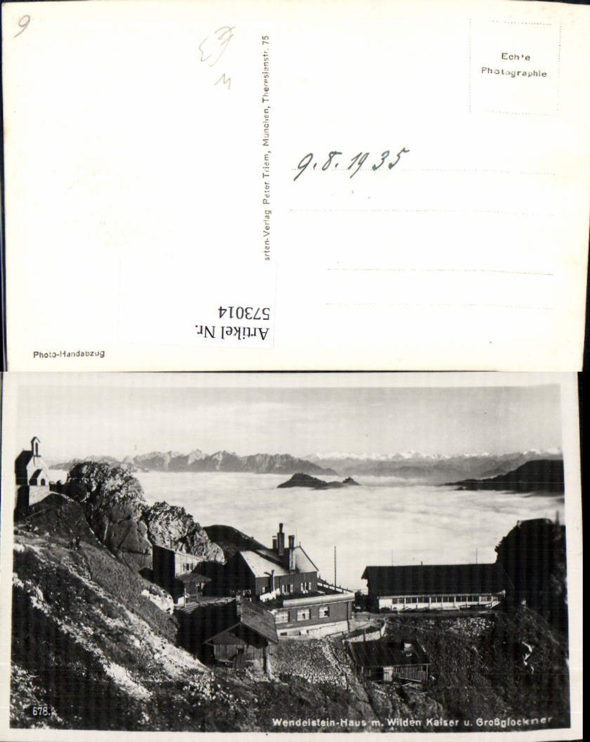573014, Photo Ak Bayrischzell Wendelsteinhaus with Wilder Kaiser and Großglockner