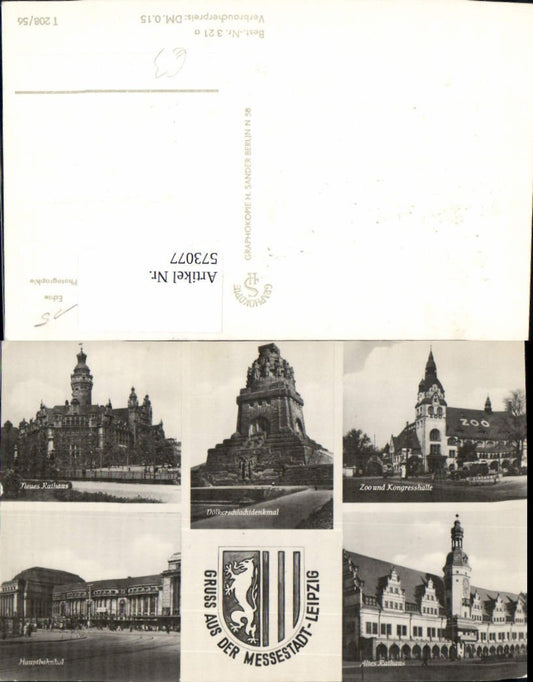 573077,Mehrbild Ak Leipzig Neues Rathaus Zoo Kongresshalle Hauptbahnhof Wappen