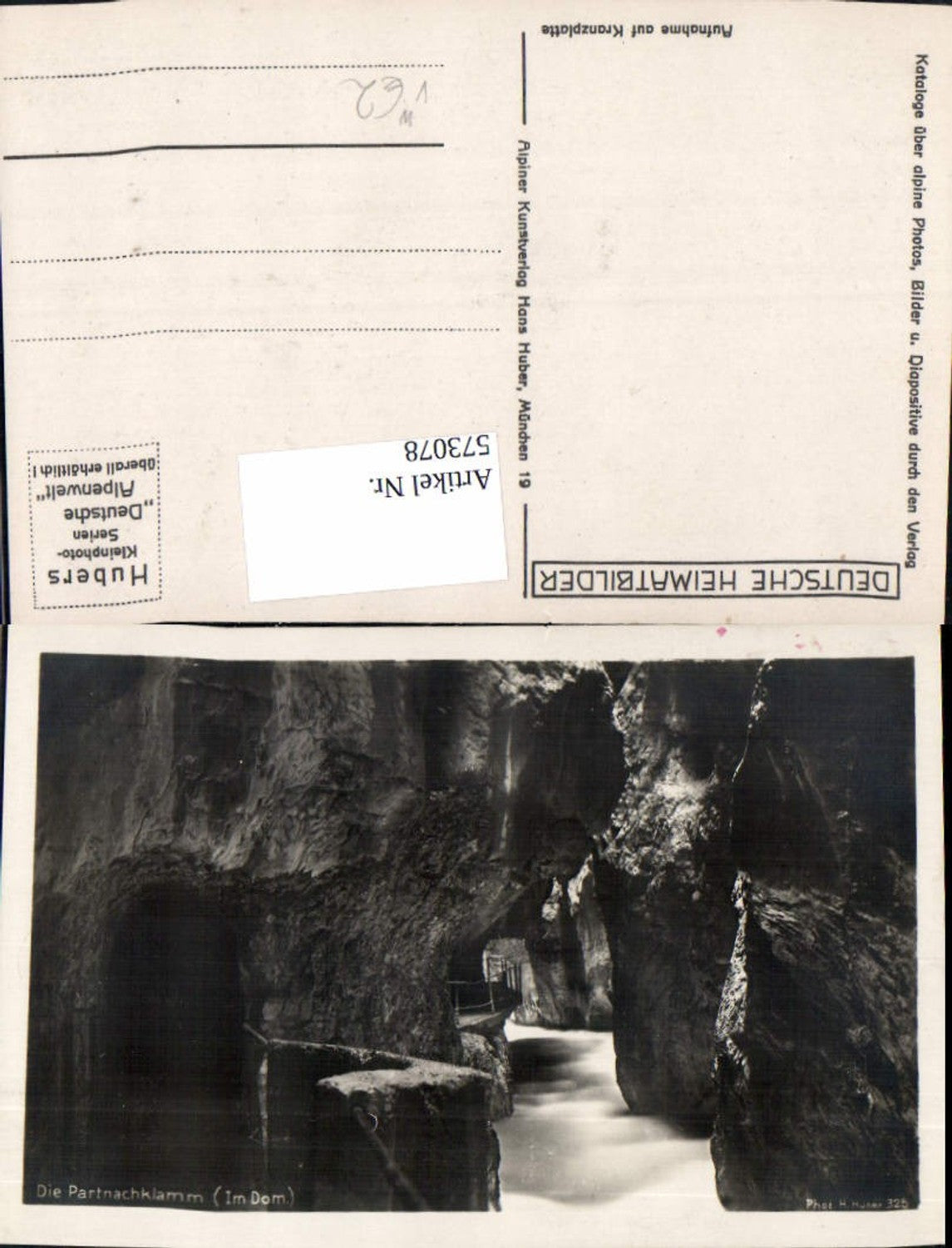 573078, Partnachklamm Garmisch-Partenkirchen Im Dom pub Hans Huber 325