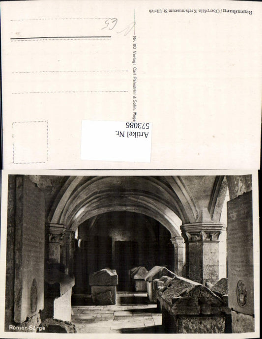 573086, Regensburg Roman Coffins Crypt History District Museum St. Ulrich