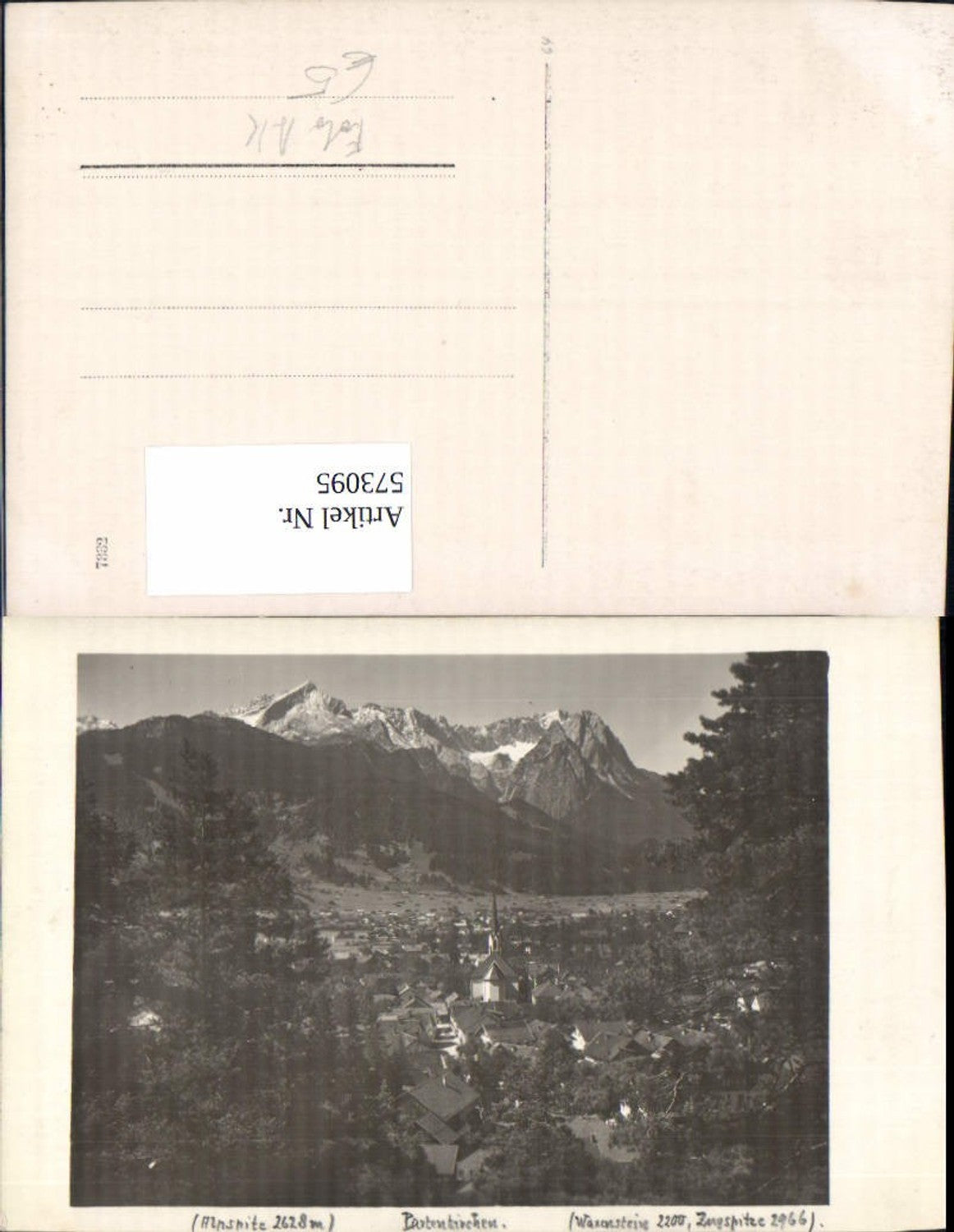573095, Photo Ak Garmisch-Partenkirchen with Waxenstein and Zugspitze