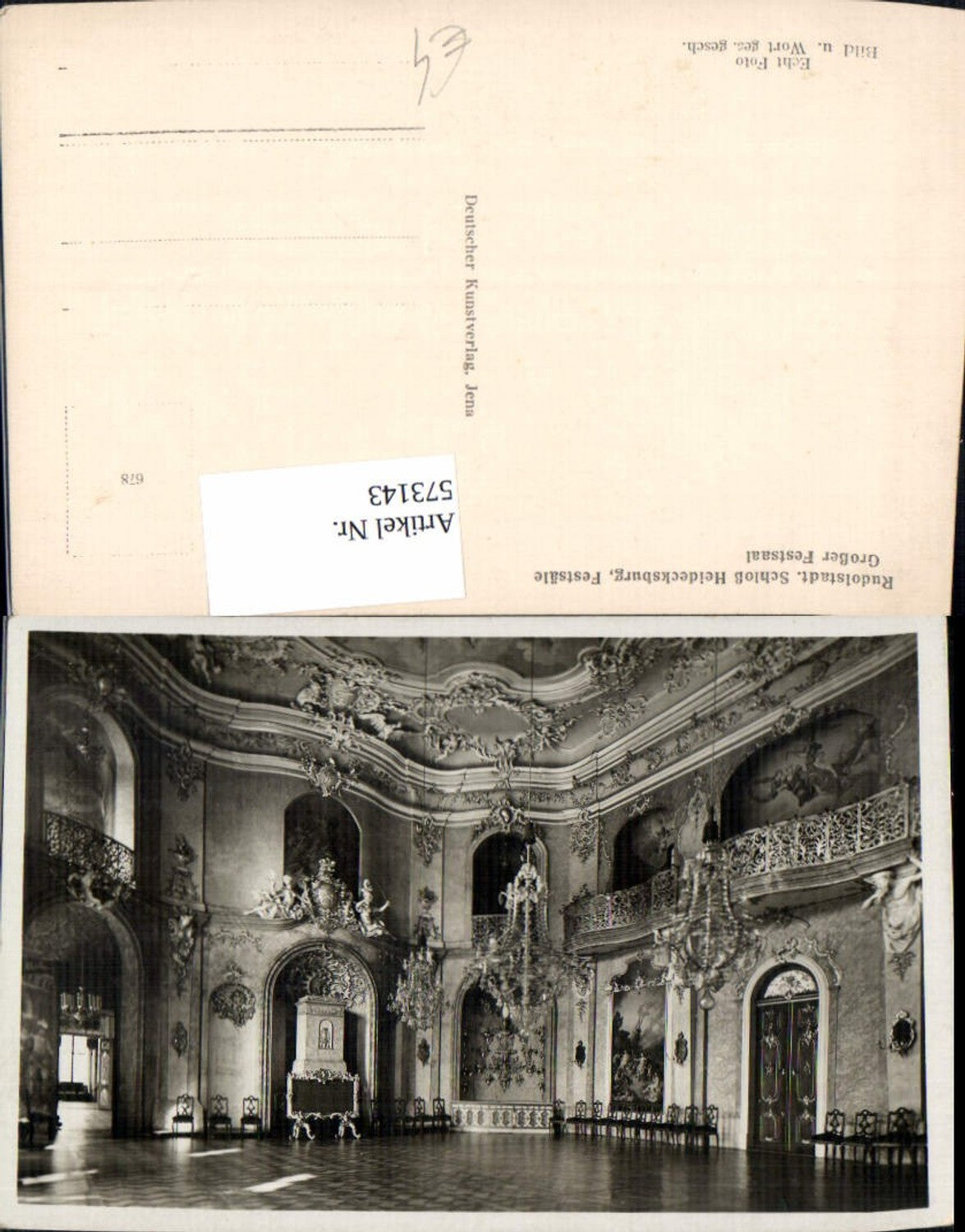 573143,Foto Ak Rudolstadt Schloss Heidecksburg Festsäle Großer Festsaal