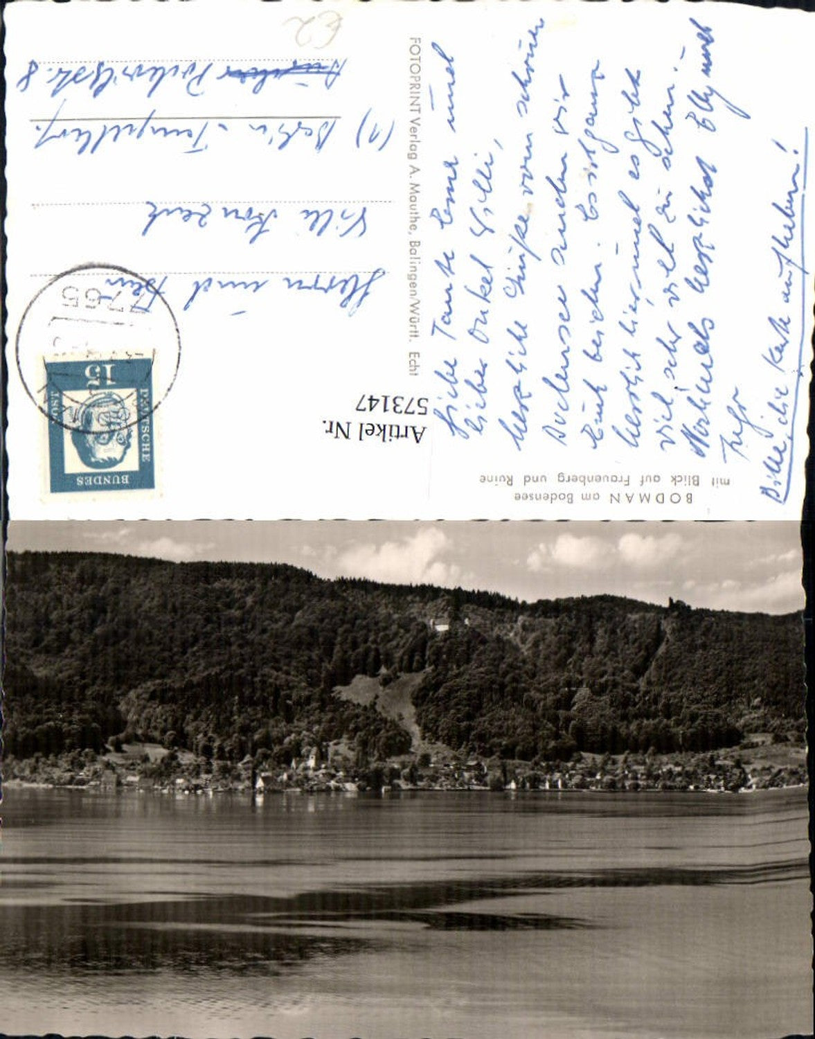 573147,Bodman-Ludwigshafen m. Blick auf Frauenberg u. Ruine