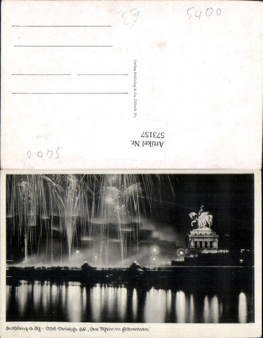 573157,Koblenz Coblenz a. Rhein Der Rhein in Flammen Feuerwerk b. Nacht