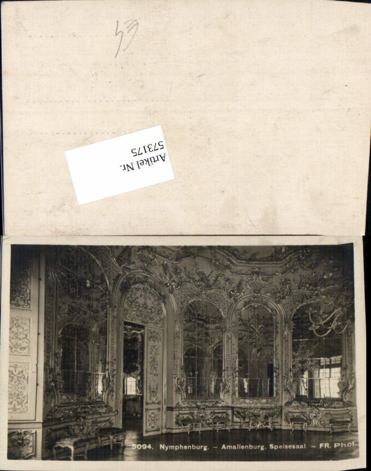 573175, Munich Nymphenburg Amalienburg Dining Hall